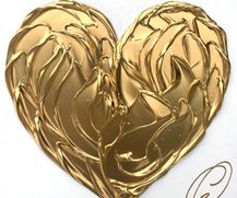 Gold Heart On White no1